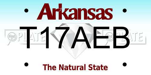T17AEB Arkansas License Plate