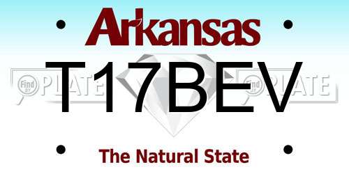T17BEV Arkansas License Plate