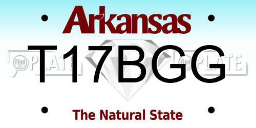 T17BGG Arkansas License Plate