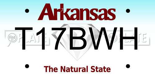 T17BWH Arkansas License Plate