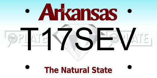 T17SEV Arkansas License Plate