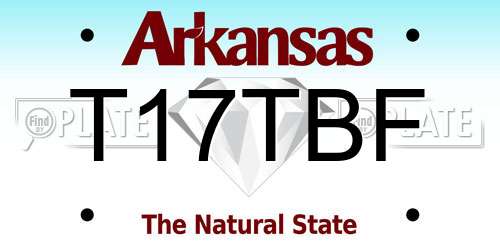 T17TBF Arkansas License Plate