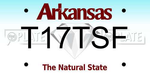T17TSF Arkansas License Plate