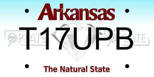 T17UPB Arkansas License Plate