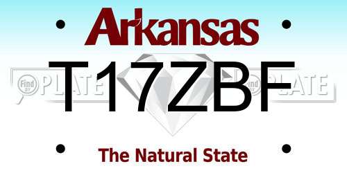 T17ZBF Arkansas License Plate