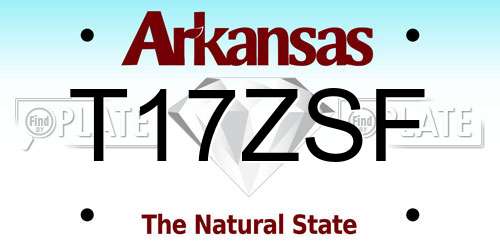 T17ZSF Arkansas License Plate