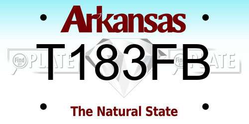 T183FB Arkansas License Plate