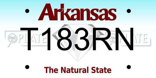 T183RN Arkansas License Plate