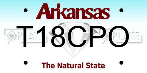 T18CPO Arkansas License Plate