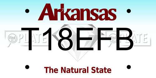 T18EFB Arkansas License Plate