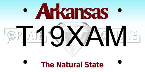 T19XAM Arkansas License Plate