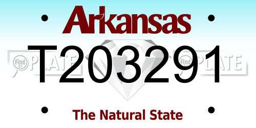 T203291 Arkansas License Plate