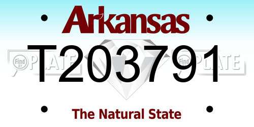 T203791 Arkansas License Plate