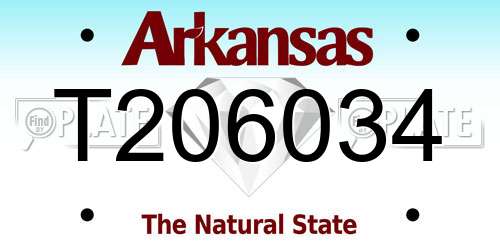 T206034 Arkansas License Plate