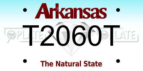 T2060T Arkansas License Plate