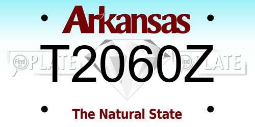 T2060Z Arkansas License Plate
