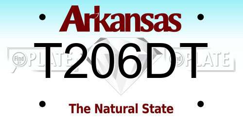 T206DT Arkansas License Plate