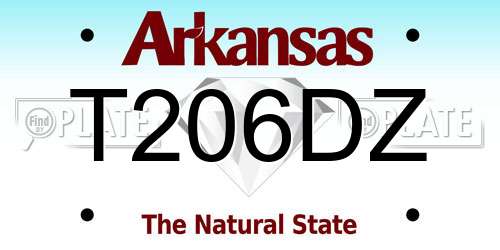 T206DZ Arkansas License Plate