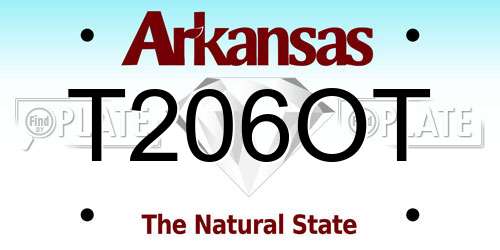T206OT Arkansas License Plate