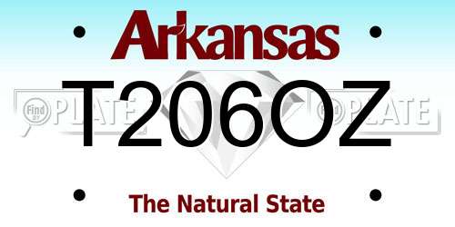 T206OZ Arkansas License Plate