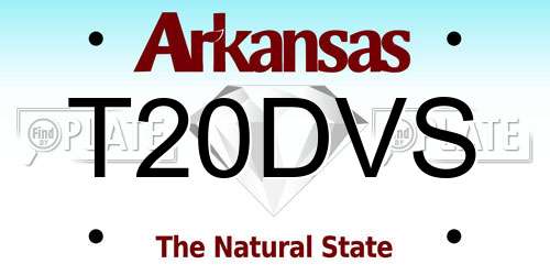 T20DVS Arkansas License Plate