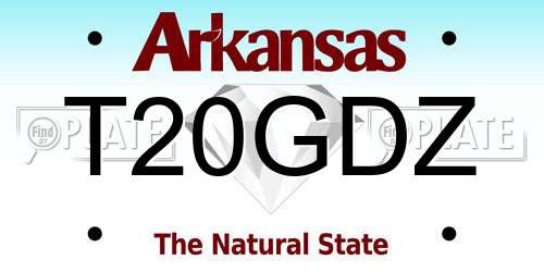 T20GDZ Arkansas License Plate