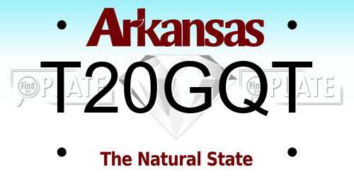T20GQT Arkansas License Plate