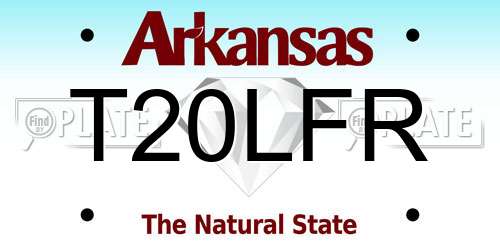 T20LFR Arkansas License Plate