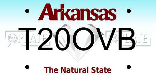 T20OVB Arkansas License Plate