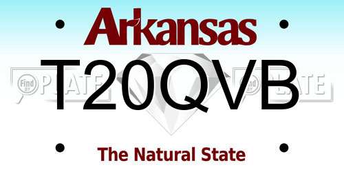 T20QVB Arkansas License Plate