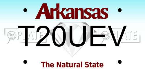 T20UEV Arkansas License Plate