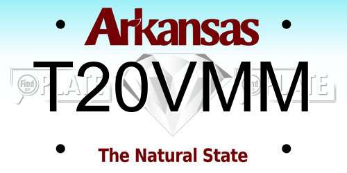 T20VMM Arkansas License Plate