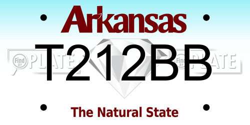 T212BB Arkansas License Plate