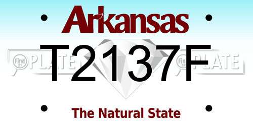 T2137F Arkansas License Plate