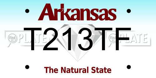 T213TF Arkansas License Plate