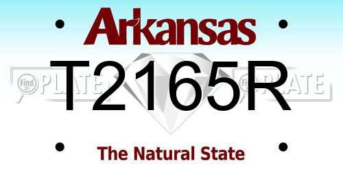 T2165R Arkansas License Plate