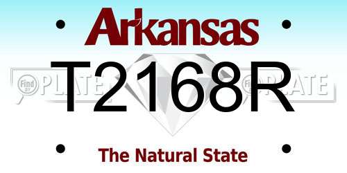 T2168R Arkansas License Plate