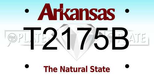 T2175B Arkansas License Plate