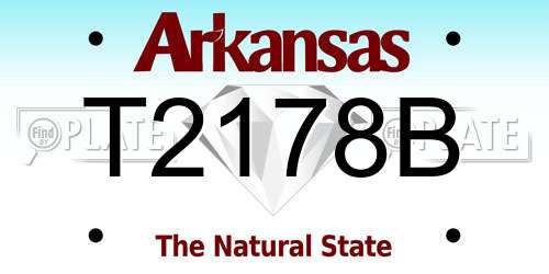 T2178B Arkansas License Plate