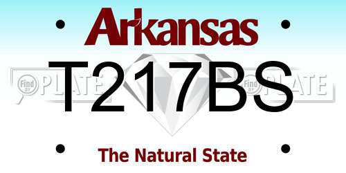 T217BS Arkansas License Plate