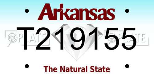 T219155 Arkansas License Plate
