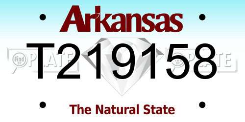 T219158 Arkansas License Plate