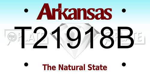 T21918B Arkansas License Plate