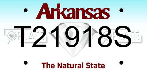T21918S Arkansas License Plate