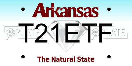 T21ETF Arkansas License Plate