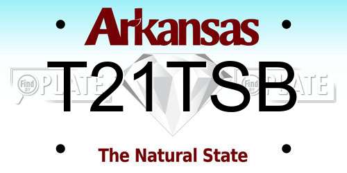 T21TSB Arkansas License Plate
