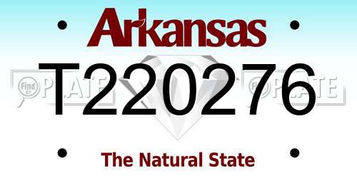 T220276 Arkansas License Plate