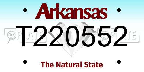 T220552 Arkansas License Plate