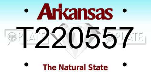 T220557 Arkansas License Plate