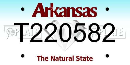 T220582 Arkansas License Plate